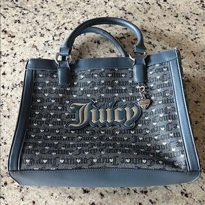 Juicy Couture Denim Blue Tote with Heart Charm
